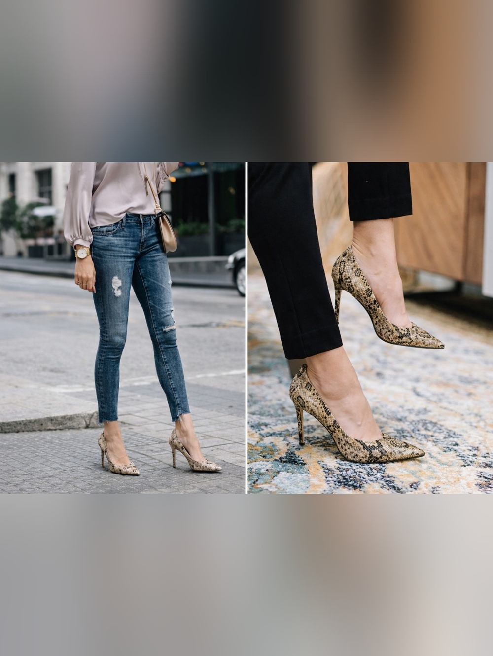 Sam Edelman Hazel Snakeskin Print Stiletto Pumps Size 7 Pointed Toe Classic Heel